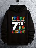 Men's Hoodie Its My Seventh Birthday With Balloons And A Gift Box Hoodie