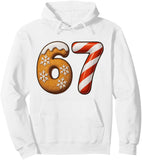 Men's Hoodie Gingerbread Snowflake Candy Cane Number Seventy Seven Design