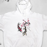 Men's Hoodie Bright Blossoms And Flowing Water Beneath Gentle Koi Fish