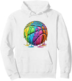 Men's Hoodie Melting Vibrant Dripping Colors On Spherical Abstract Globe
