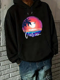 Men's Hoodie Vietnam Glowing Sunset With Palm Trees And Ocean Scenery