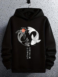 Men's Hoodie Elegant Yin Yang Koi Among Gentle Ripples And Swirling Water Fish