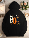 Men's Hoodie Halloween Bats Witch Hat Pumpkin Spider Bo