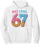 Men's Hoodie Rizz Level Playful Frosted Donut Cookie Cone With Sprinkles Number