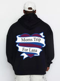 Men's Hoodie Moms Trip For Lana Bold Heart With Ribbon Layers Hoodie