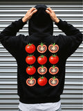 Men's Hoodie Juicy Red Tomatoes With Cartoon Style Sliced Patterns Tomato