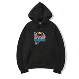 Men's Hoodie Sunset Glow With Neon Grid And Retro Palms Cityscape