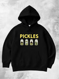 Men's Hoodie Pickles In Jars With Four Vintage Preserved Vegetables Under Light Pickle