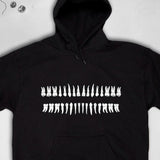 Men's Hoodie Monochrome Rows Of Anatomical Human Teeth Hoodie