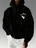 Men's Hoodie Sharp White Peaks With Soft Shadows Emerging From Black Hoodie Mountains
