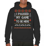 Men's Hoodie I Paused My Game To Be Here Christmas Pattern Reindeer Snowflake Hoodie