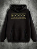 Men's Hoodie London Coordinates And Decorative Compass Icon Hoodie