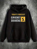 Men's Hoodie Todays Forecast Cricket With A Chance Of Drinking Among Yellow Player Silhouette Hoodie