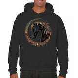 Men's Hoodie Enchanted Night Sky With Colorful Highlights Surrounding Majestic Horse