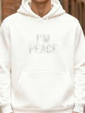 Men's Hoodie Im Peace Minimalist White Letters Under Soft Daylight Hoodie