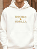 Men's Hoodie Simple Statement With Bold Letters On White Hoodie