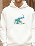 Men's Hoodie Colorful Feathers With Green Blue Violet Elegant Peacock
