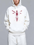Men's Hoodie Confident Rider With Outstretched Arms On Urban Street Motorcycle