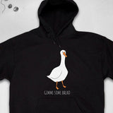 Men's Hoodie Gimme Some Bread Playful White Goose With Orange Beak Hoodie