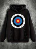 Men's Hoodie Colorful Concentric Circles With Target Design Symbol