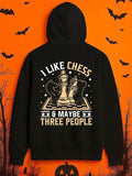 Men's Hoodie I Like Chess And Maybe Three People Under Halloween Bats On Hoodie
