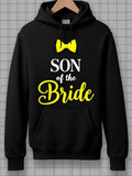 Men's Hoodie Son Of The Bride Yellow Bow Tie And Playful Script Lettering Hoodie