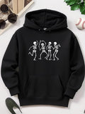 Men's Hoodie Dancing Joyful Figures In Playful Party Skeletons Hoodie