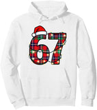 Men's Hoodie Festive Plaid Patterned Numbers With Holiday Lights Hoodie
