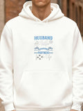 Men's Hoodie Husband Life With Soccer Ball And Simple Line Art