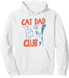 Men's Hoodie Cat Dad Club Happy Playful Cats With Funny Expressions Hoodie