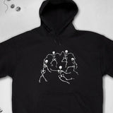 Men's Hoodie String Art Dancing Skeletons Entwined With String Playfully Connected Skeleton