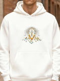 Men's Hoodie Radiant Abstract Feathers And Sunburst Patterns Bird