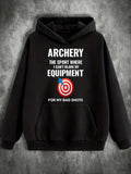 Men's Hoodie Archery Equipment With Colorful Target And Funny Text Hoodie