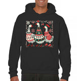 Men's Hoodie Festive Sweater Geese With Snowflakes And Christmas Patterns Goose