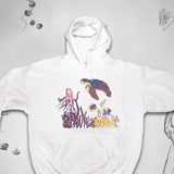 Men's Hoodie Colorful Coral Reef Life With Octopus Fish Turtle Surrounded By Seaweed