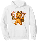 Men's Hoodie Leopard Print Surrounded Festive Gingerbread Cookie Number