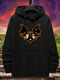 Women's Hoodie Ghoulish Night Sky With Full Moon And Stars Bat