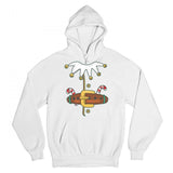 Men's Hoodie Festive Candy Canes And Bells With Holiday Belt Design