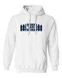 Men's Hoodie Bronx Yard Work Navy Fence Graphic Surrounded By Clean White Hoodie
