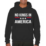 Men's Hoodie No Kings In America Patriotic Stars And Stripes Under Bold Statement Hoodie