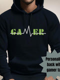 Men's Hoodie Camouflage Voltage Line Splitting Vibrant Camo Letter Print Gamer