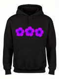 Men's Hoodie Vivid Petals With Bold Violet Shades Arranged Across The Front Flower