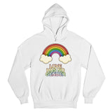Men's Hoodie Love Has No Gender Vibrant Rainbow With Clouds Over Hoodie
