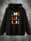 Men's Hoodie Farmyard Chickens Standing Calmly In Four Neat Colorful Rows Chicken