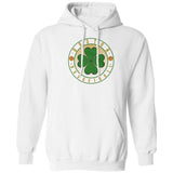 Men's Hoodie Golden Detailed Circle Surrounding Central Green Lucky Clover