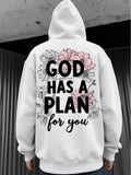 Men's Hoodie God Has A Plan For You Pastel Flowers With Black Outlined Petals Hoodie