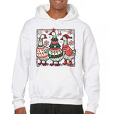 Men's Hoodie Winter Holiday Festive Outfits On Dancing Christmas Geese