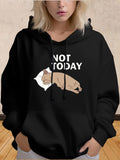 Women's Hoodie Not Today Sleeping Cat On White Pillow Hoodie
