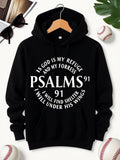 Men's Hoodie God Is My Refuge Under Shelter Among Sacred Psalm Ninety One Hoodie