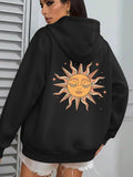 Women's Hoodie Radiant Golden Sun With Gentle Shine On Hooded Sweatshirt Sun